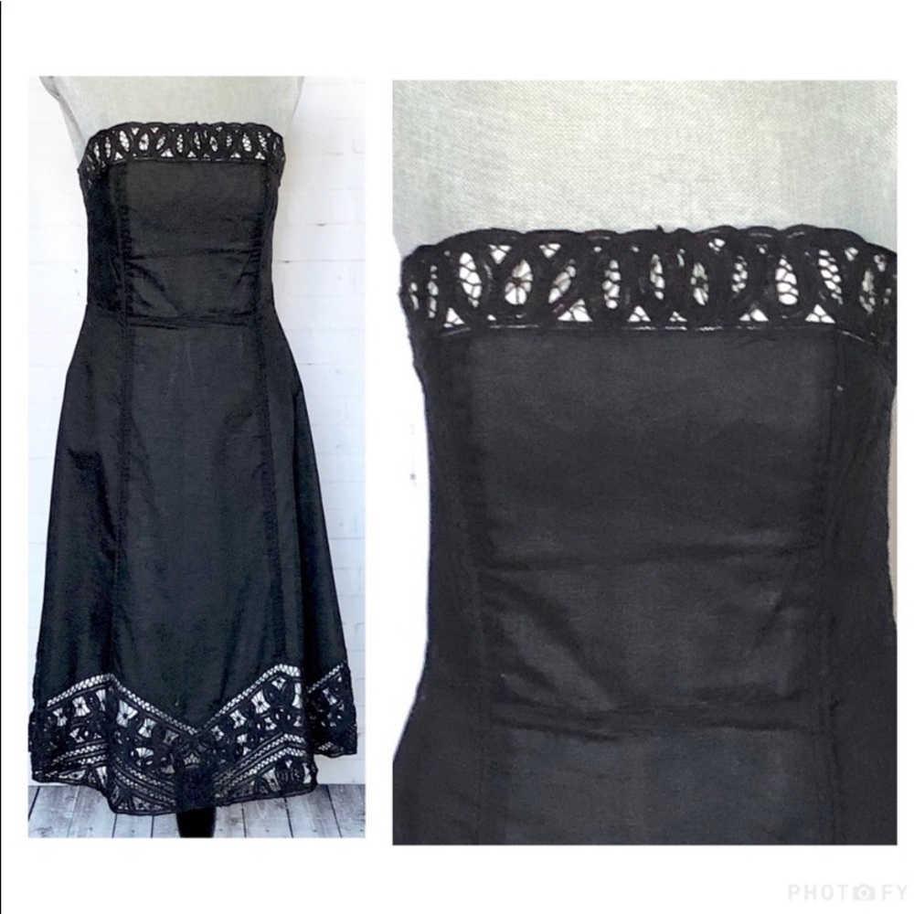 WHBM strapless black dress.